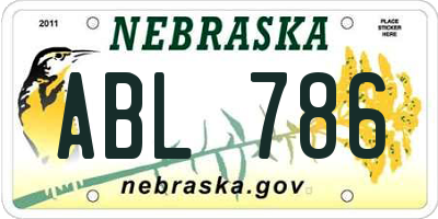 NE license plate ABL786