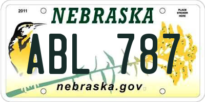 NE license plate ABL787