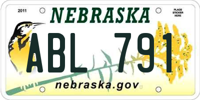 NE license plate ABL791