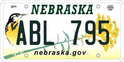 NE license plate ABL795