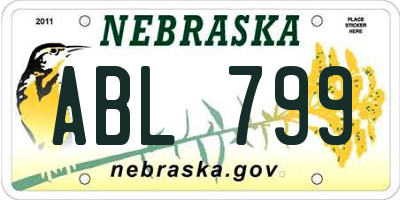 NE license plate ABL799