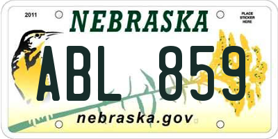 NE license plate ABL859