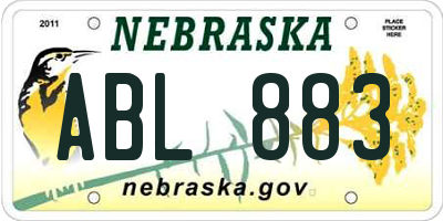NE license plate ABL883