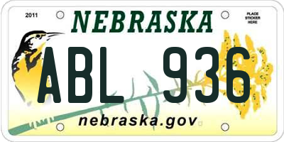 NE license plate ABL936