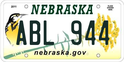 NE license plate ABL944