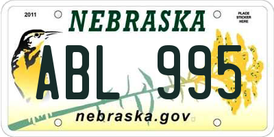 NE license plate ABL995