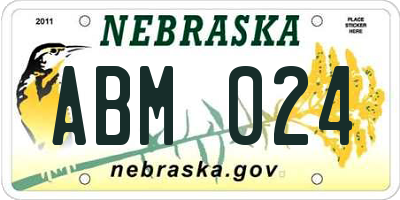 NE license plate ABM024