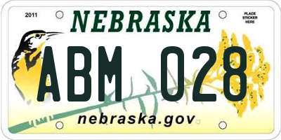 NE license plate ABM028
