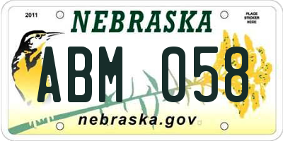 NE license plate ABM058