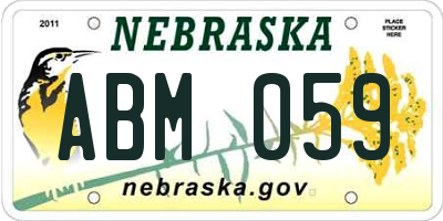 NE license plate ABM059