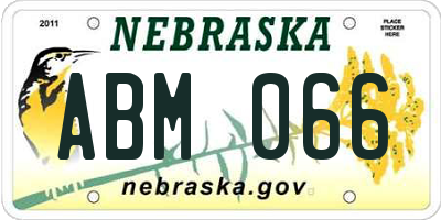 NE license plate ABM066