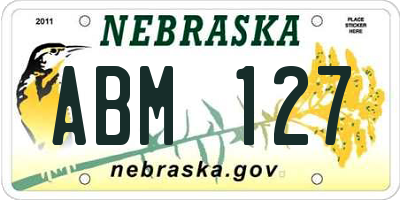 NE license plate ABM127
