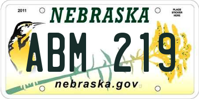 NE license plate ABM219