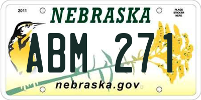 NE license plate ABM271