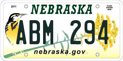NE license plate ABM294