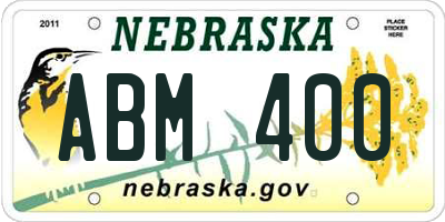 NE license plate ABM400