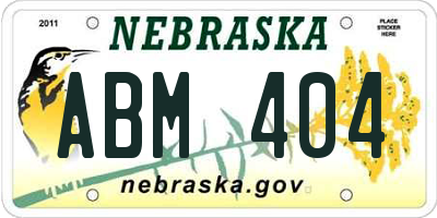 NE license plate ABM404