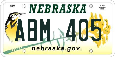 NE license plate ABM405