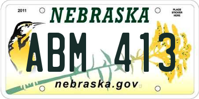 NE license plate ABM413