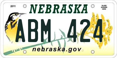 NE license plate ABM424