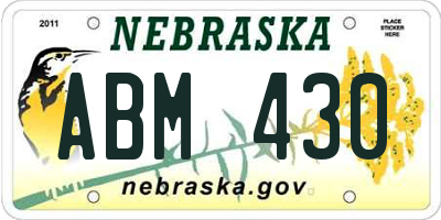 NE license plate ABM430