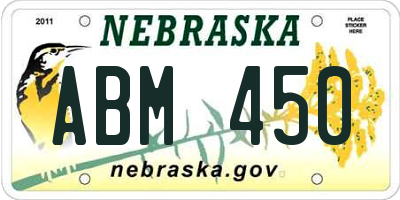 NE license plate ABM450