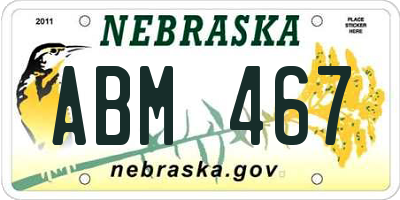NE license plate ABM467