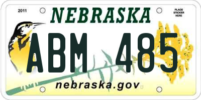 NE license plate ABM485