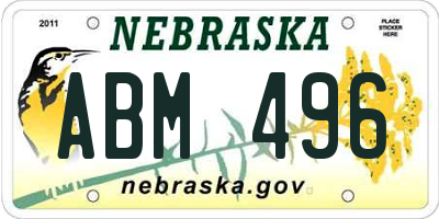 NE license plate ABM496