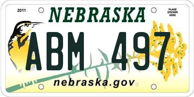 NE license plate ABM497