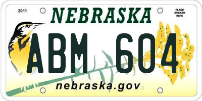 NE license plate ABM604