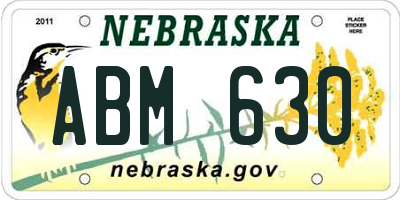 NE license plate ABM630