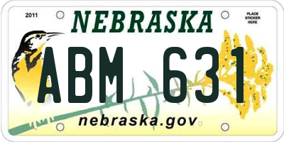 NE license plate ABM631