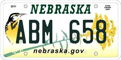 NE license plate ABM658