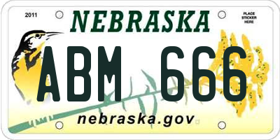 NE license plate ABM666