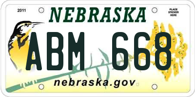 NE license plate ABM668