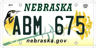 NE license plate ABM675