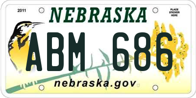 NE license plate ABM686
