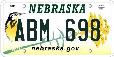 NE license plate ABM698