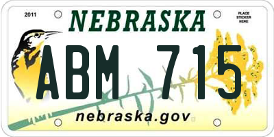 NE license plate ABM715