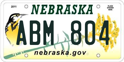 NE license plate ABM804