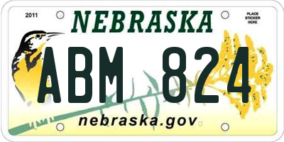 NE license plate ABM824
