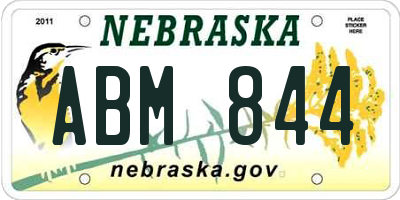 NE license plate ABM844