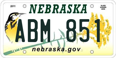 NE license plate ABM851