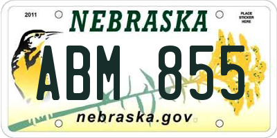 NE license plate ABM855