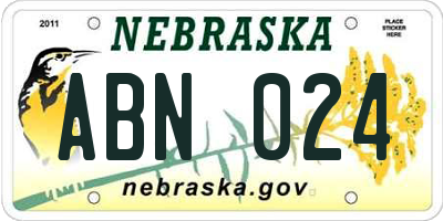 NE license plate ABN024