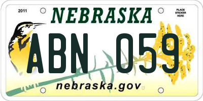 NE license plate ABN059