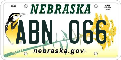 NE license plate ABN066