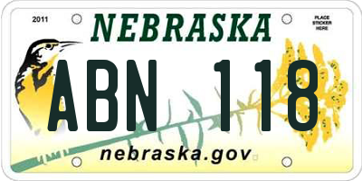 NE license plate ABN118