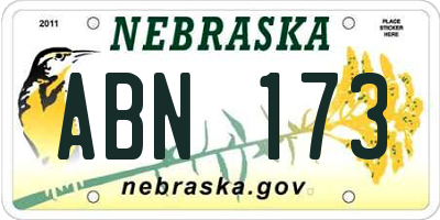 NE license plate ABN173